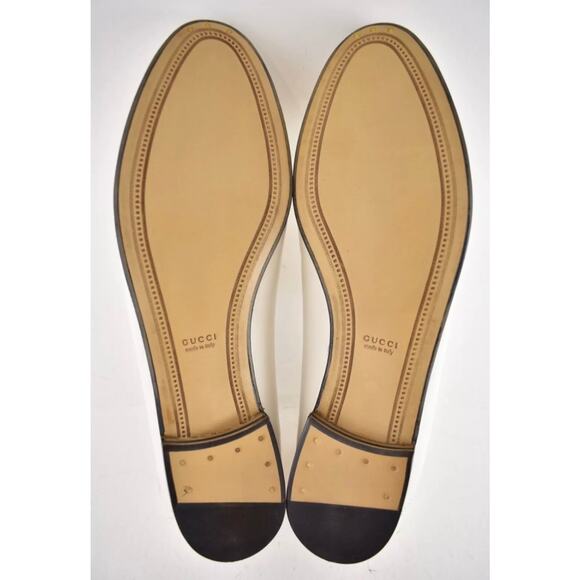 Gucci Brixton Collapsible Mystic White Leather Horsebit Slipper Flat Loafer 41.5 - Picture 16 of 16